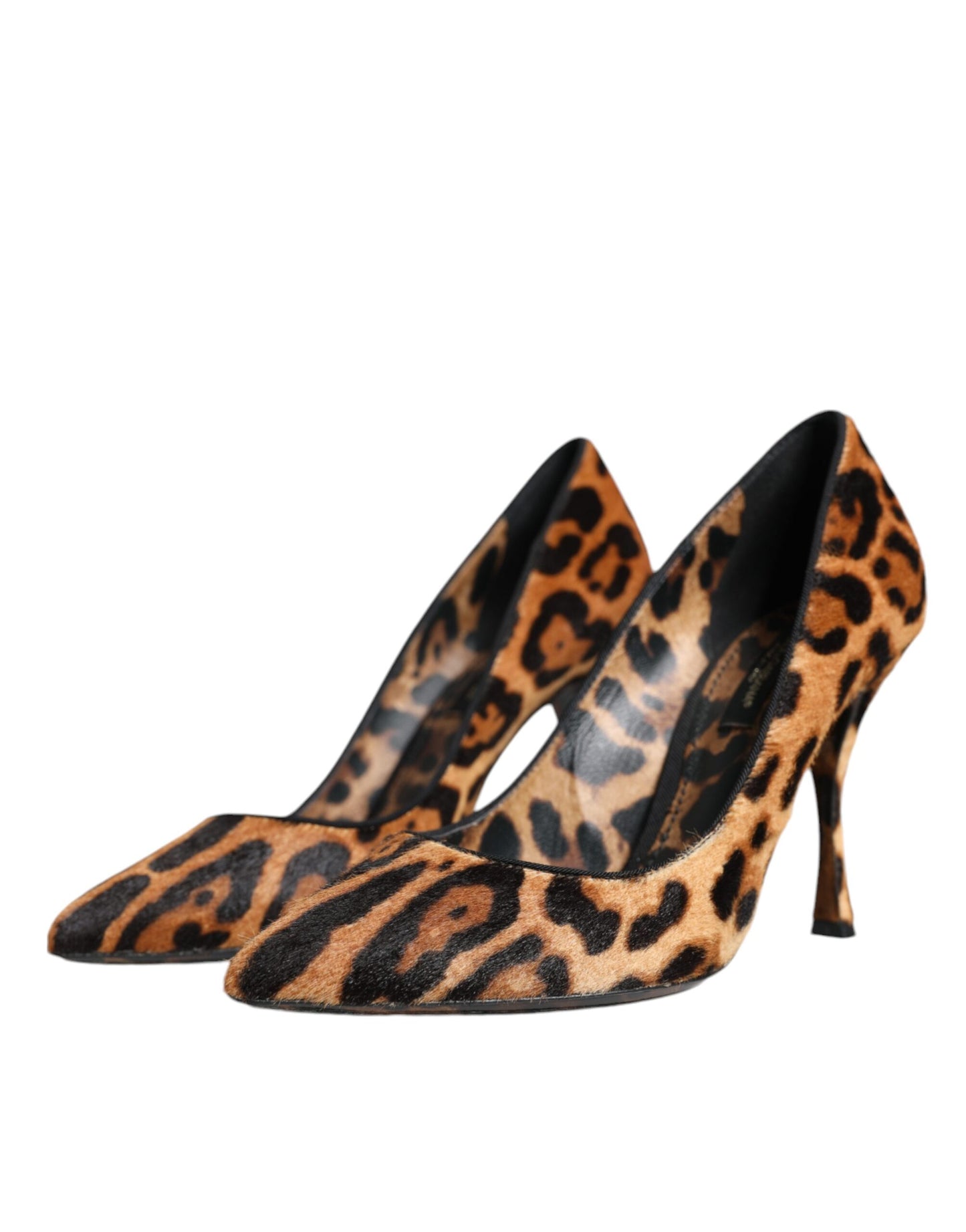 Dolce & Gabbana Brown Leopard Calf Hair Heels Pumps Shoes