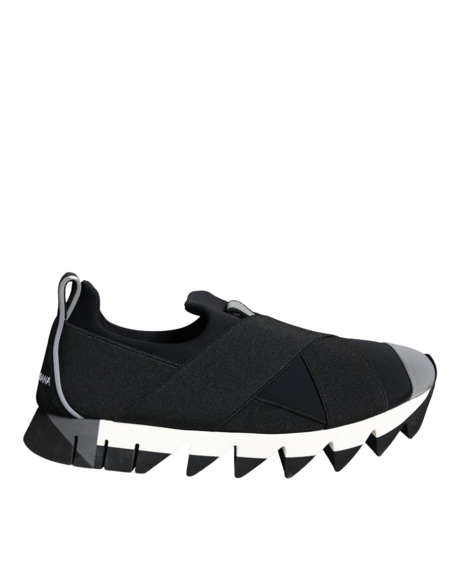 Dolce & Gabbana Black Neoprene Stretch Shark Sneakers Shoes