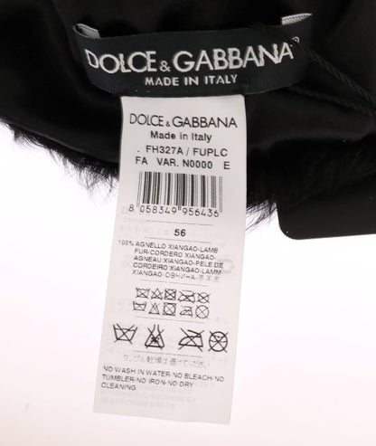 Dolce &amp; Gabbana Elegante berretto in pelliccia Xiangao nero