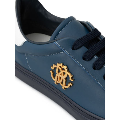 Roberto Cavalli Blue Leather Sneaker