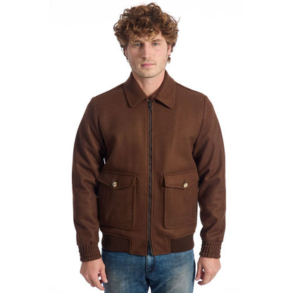 Roberto Pepe Luxury Brown Wool Jacket