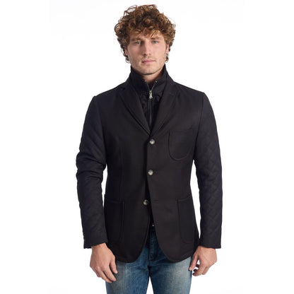 Roberto Pepe Luxury Black Viscose Jacket