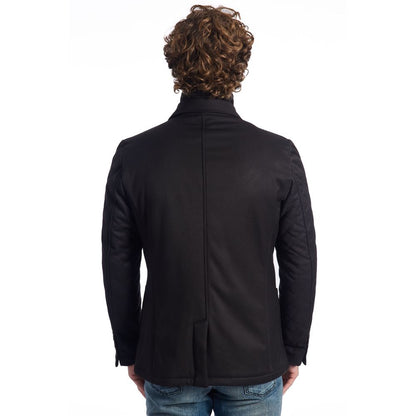 Roberto Pepe Luxury Black Viscose Jacket