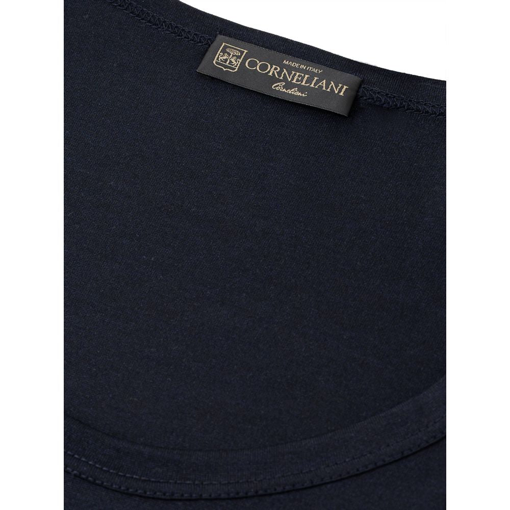 Corneliani Blue Silk T-Shirt