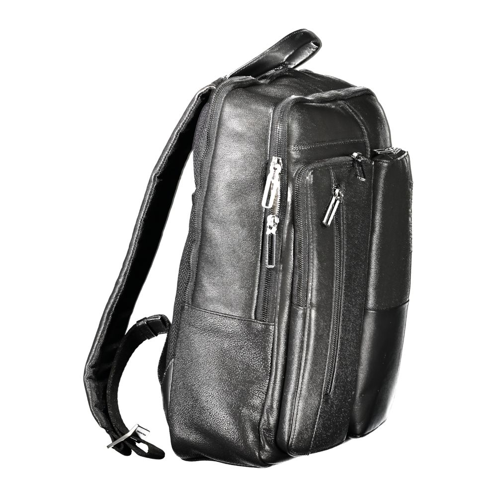 Piquadro Black Leather Backpack