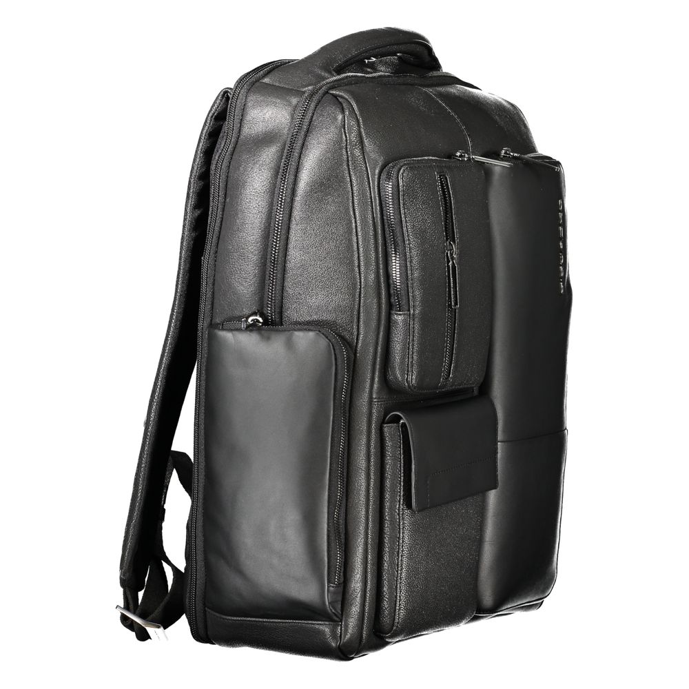 Piquadro Black Leather Backpack