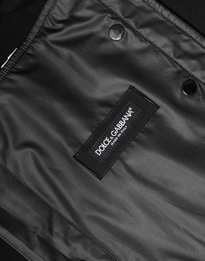 Dolce & Gabbana Black Cotton Blend Button Down Jacket