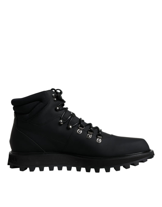 Dolce & Gabbana Black Ankle Boots Vulcano Trekking Shoes