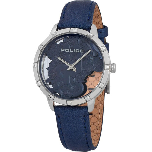 Police Blue Leather Watch