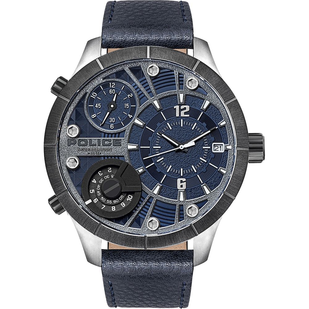 Orologio in pelle blu della polizia