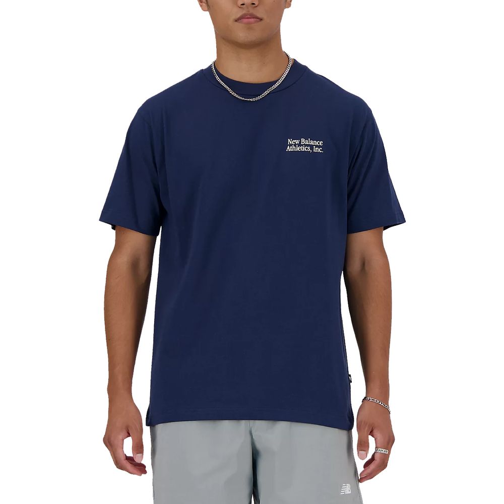 T-shirt in cotone blu New Balance