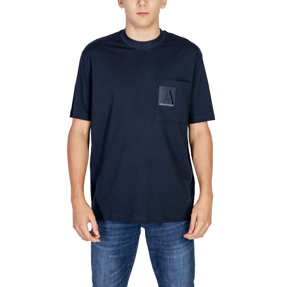 T-shirt in cotone blu Armani Exchange