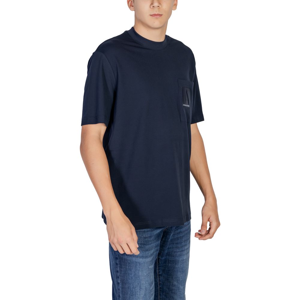 T-shirt in cotone blu Armani Exchange