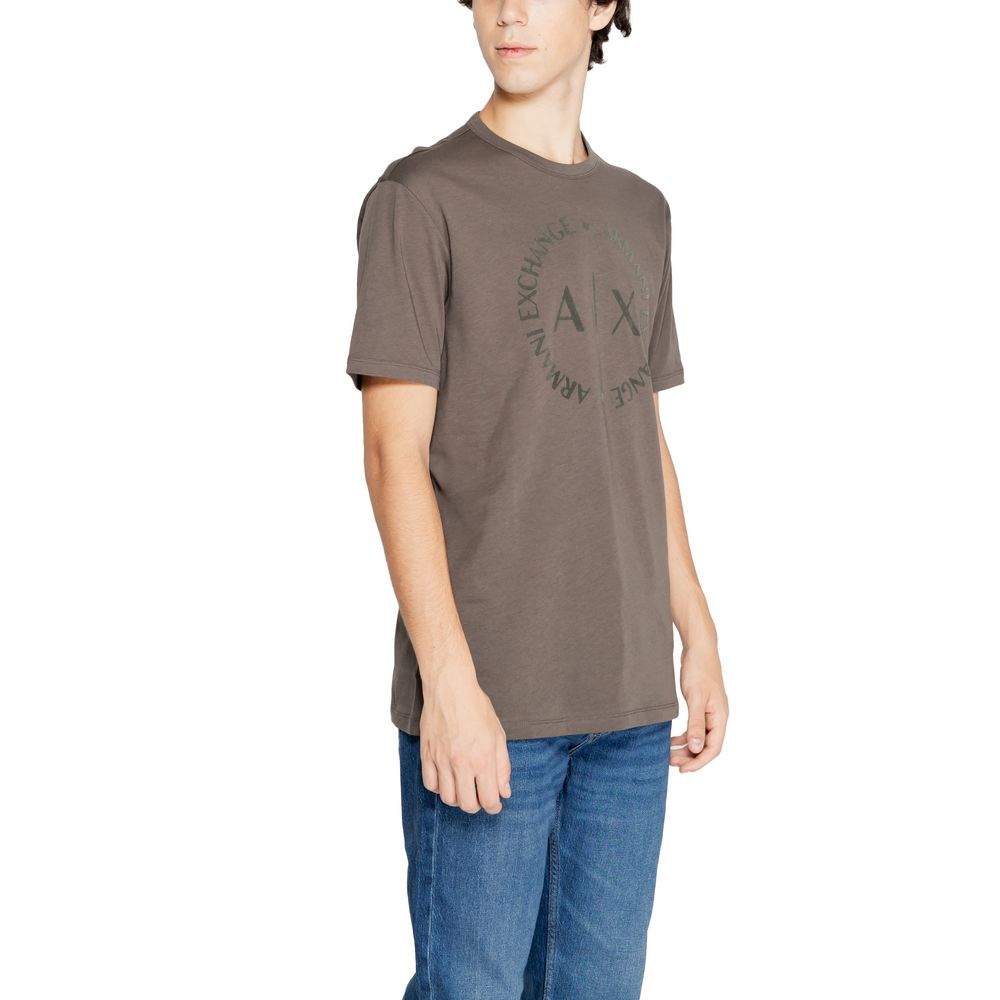 Armani Exchange Brown Cotton T-Shirt