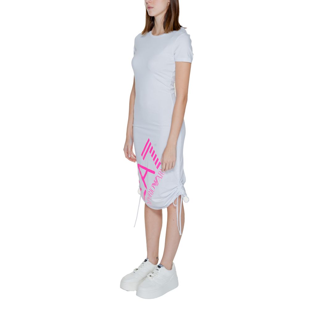 EA7 Emporio Armani White Cotton Dress