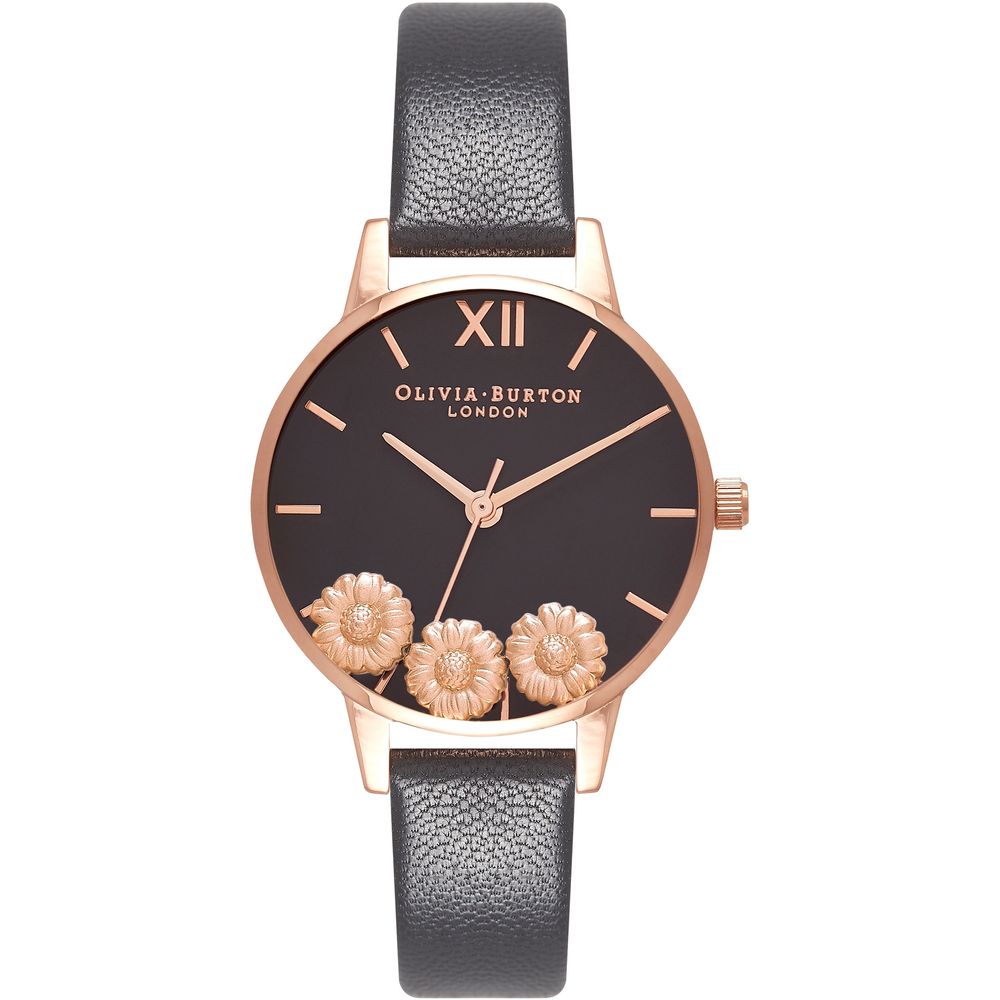 Orologio Olivia Burton in pelle sintetica nera
