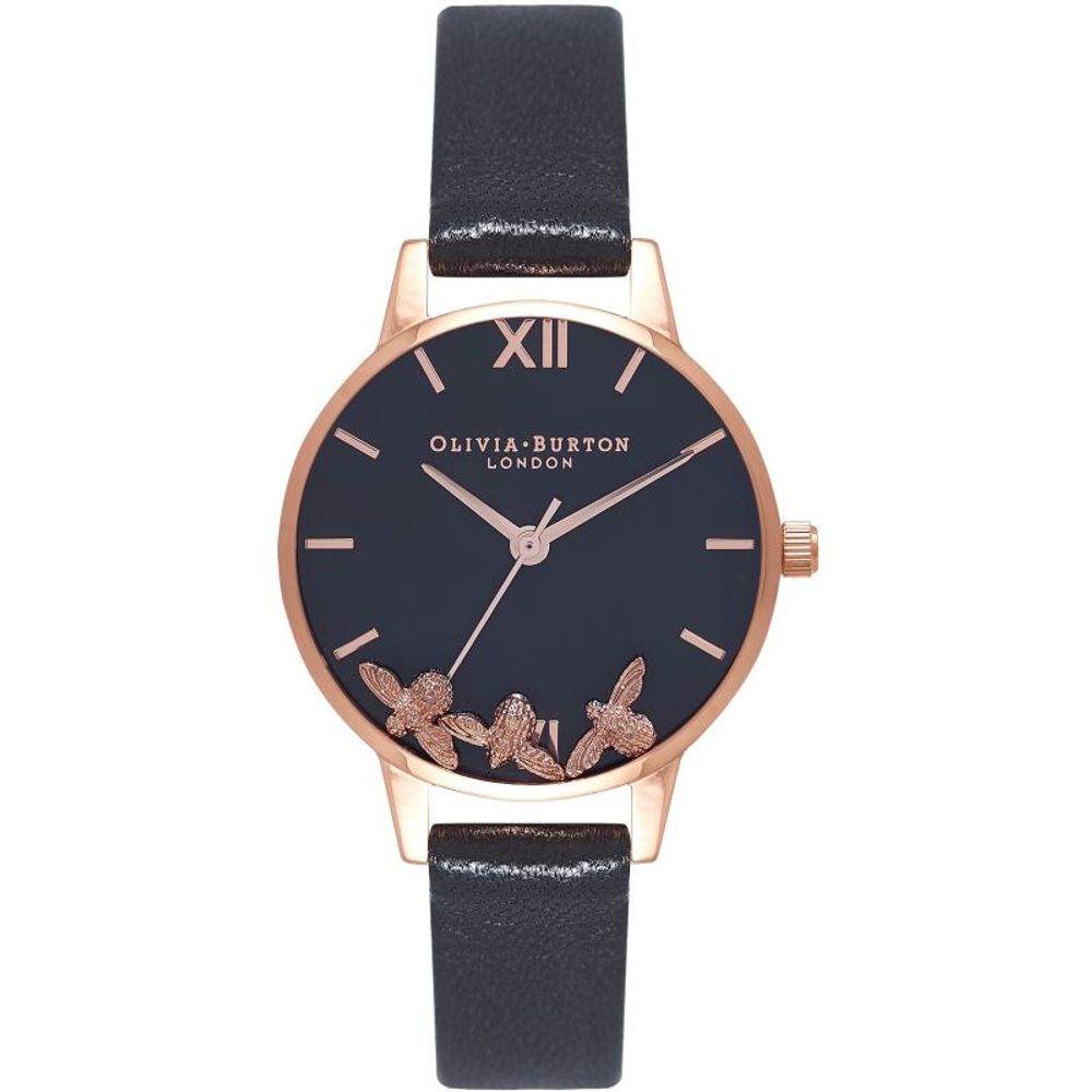 Orologio Olivia Burton in pelle sintetica nera