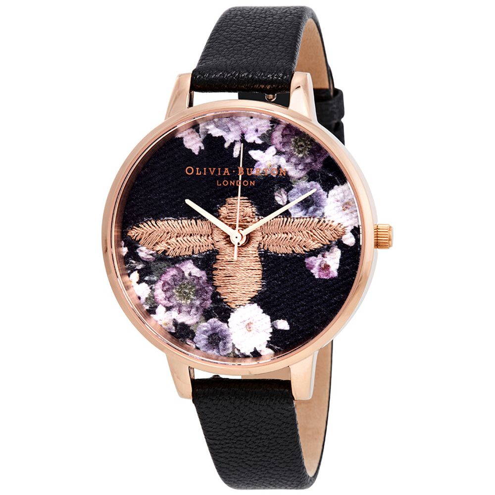 Orologio Olivia Burton in pelle sintetica nera