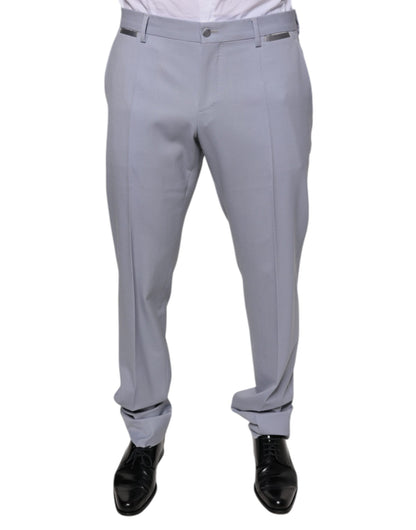 Pantaloni eleganti in lana grigio chiaro Dolce &amp; Gabbana