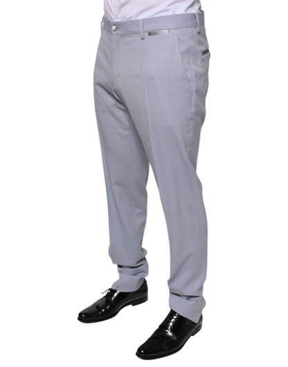 Pantaloni eleganti in lana grigio chiaro Dolce &amp; Gabbana