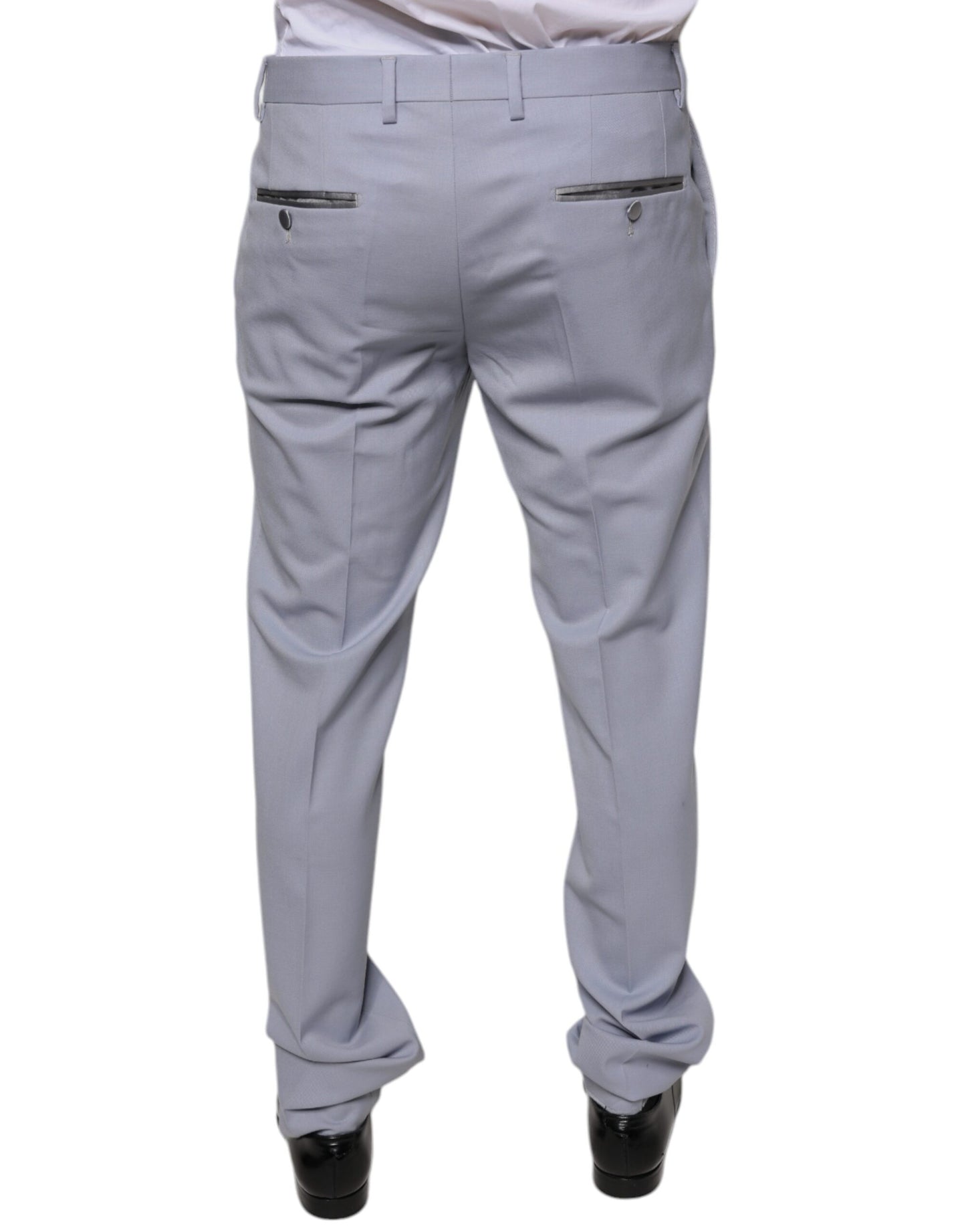 Pantaloni eleganti in lana grigio chiaro Dolce &amp; Gabbana