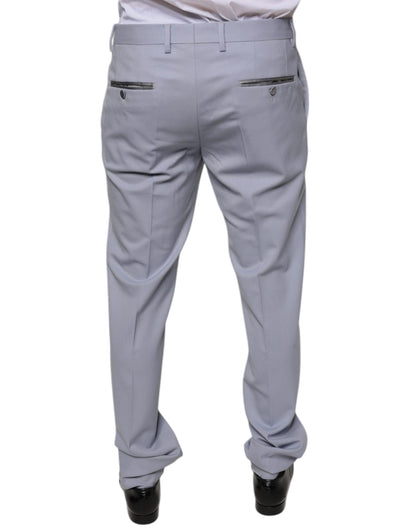 Pantaloni eleganti in lana grigio chiaro Dolce &amp; Gabbana
