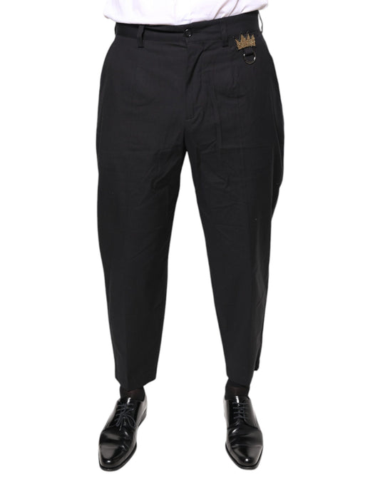 Pantaloni da abito in cotone Dolce &amp; Gabbana Black Crown