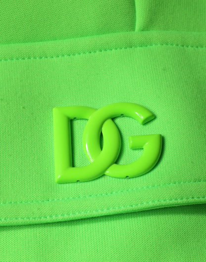 Pantaloni della tuta cargo in poliestere verde neon Dolce &amp; Gabbana