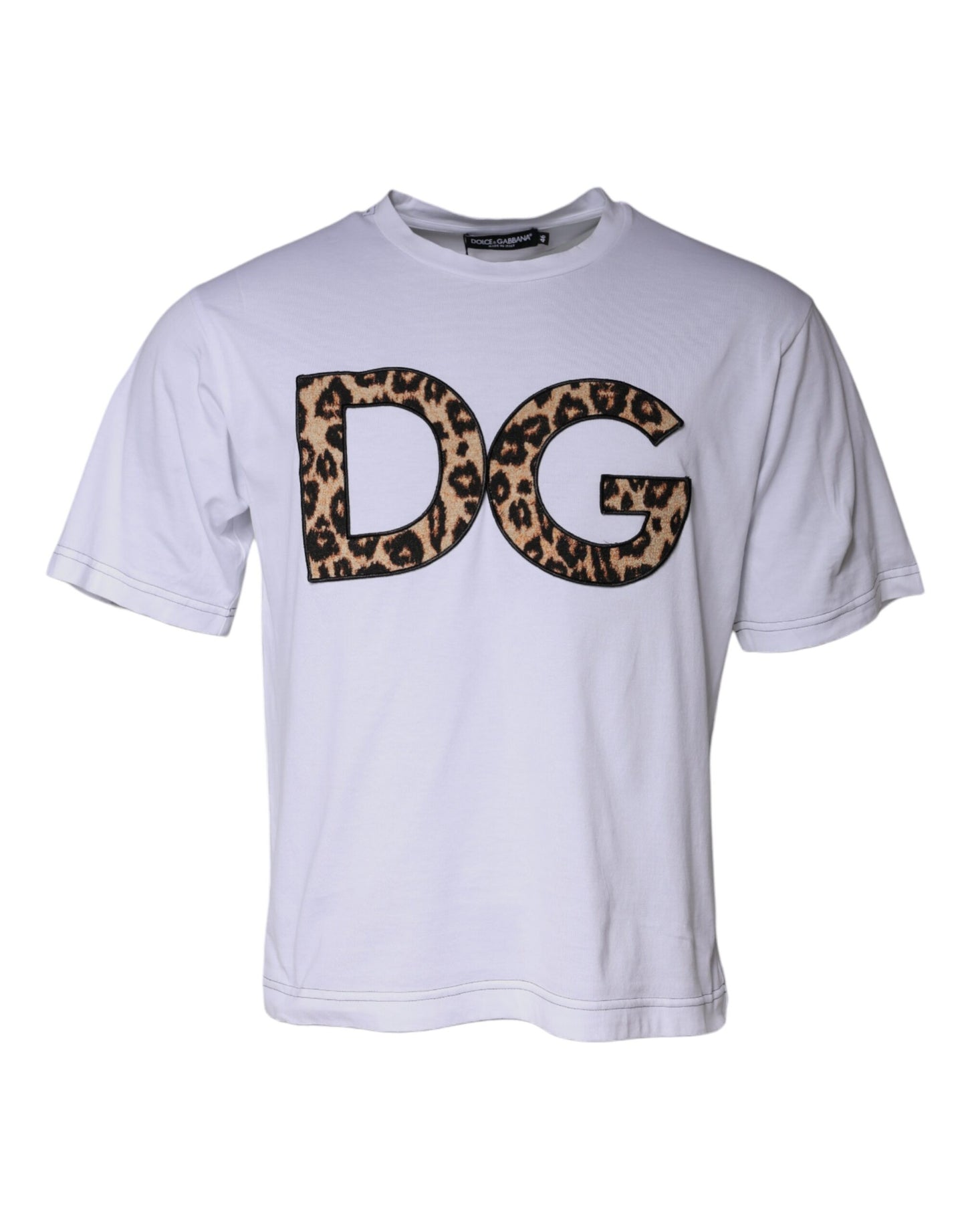 Dolce &amp; Gabbana T-shirt bianca con logo DG in cotone e maniche corte