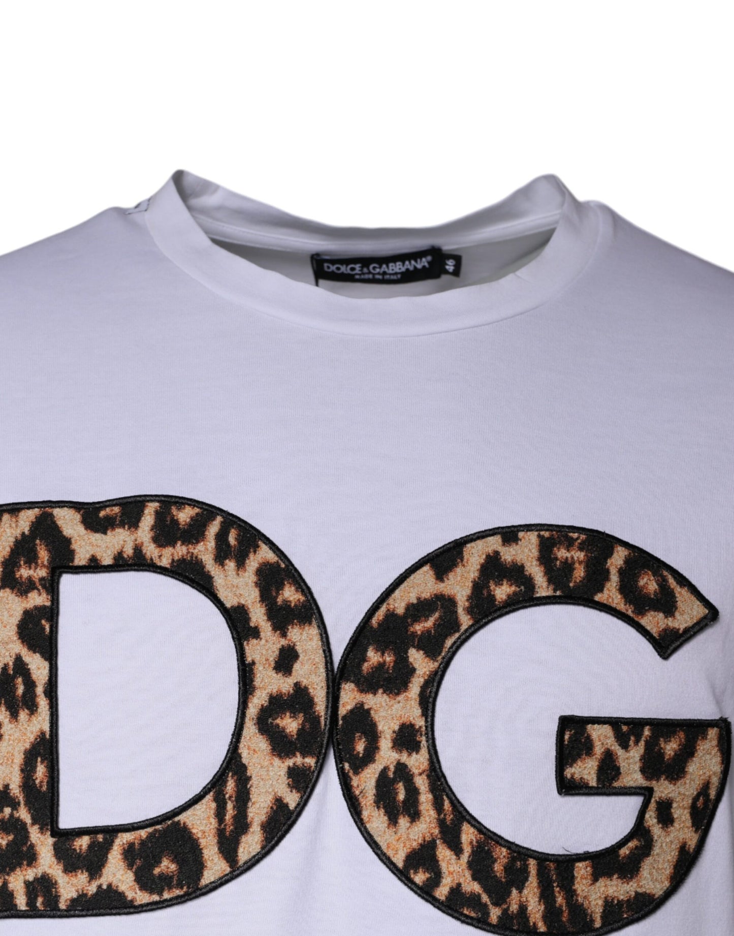 Dolce &amp; Gabbana T-shirt bianca con logo DG in cotone e maniche corte