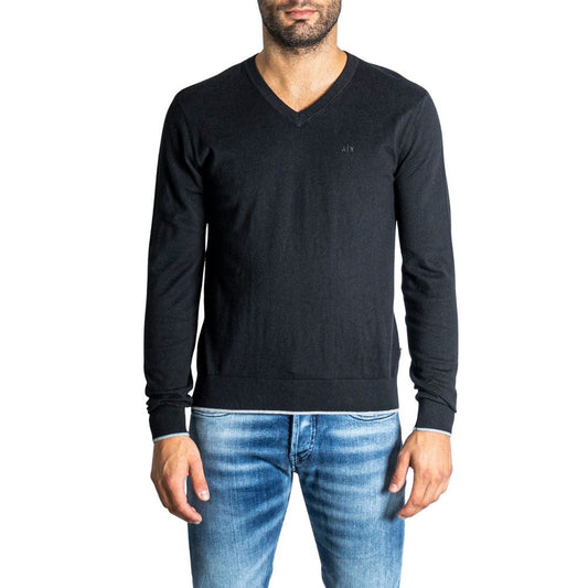 T-shirt nera in cotone di Armani Exchange