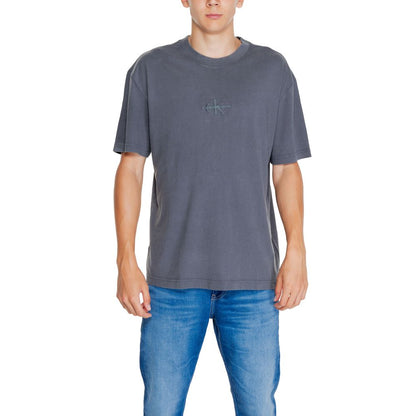 Calvin Klein Jeans T-shirt nera in cotone rigenerato