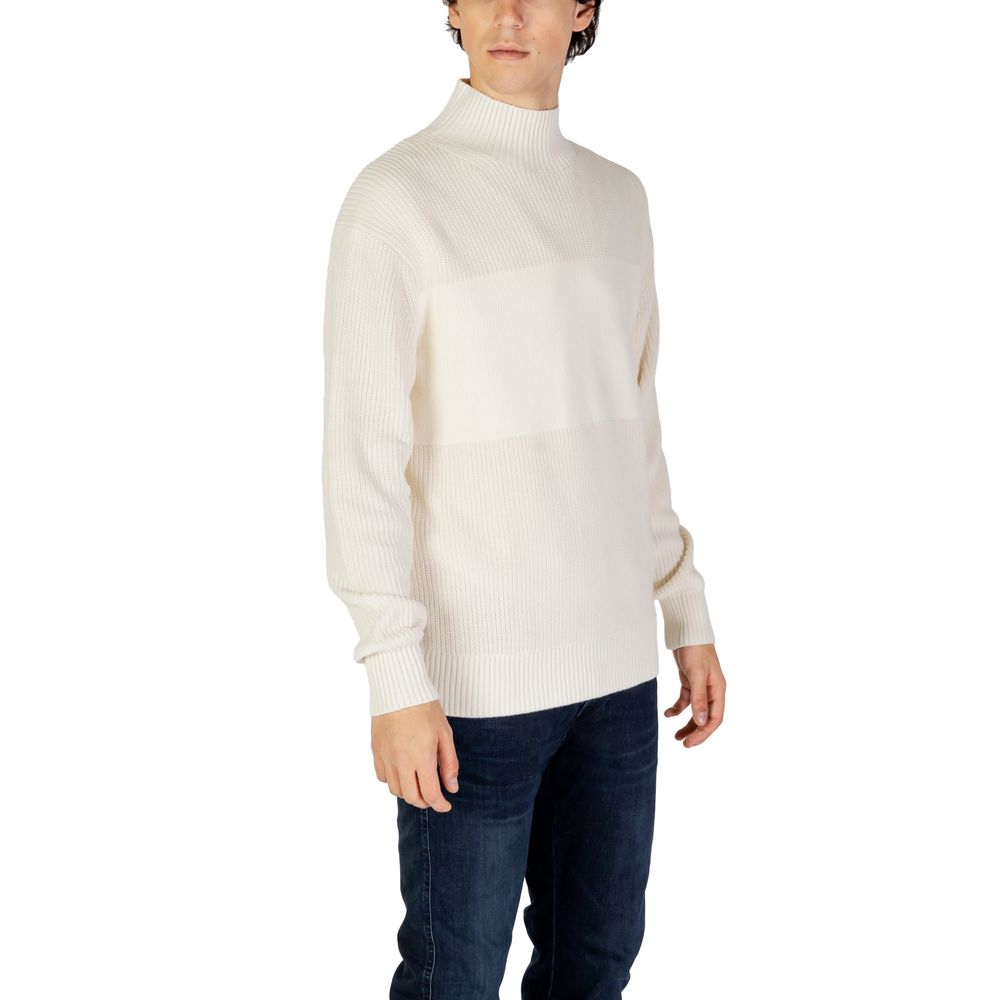 Maglione in cotone color crema Calvin Klein Jeans
