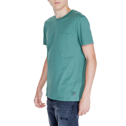 T-shirt in cotone verde Peuterey