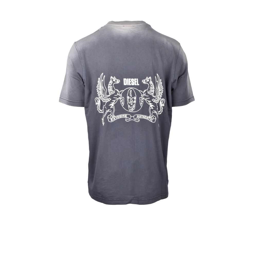 T-shirt in cotone grigio Diesel