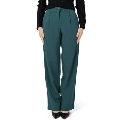 Vila Clothes Green Polyester Polyester Jeans & Pant