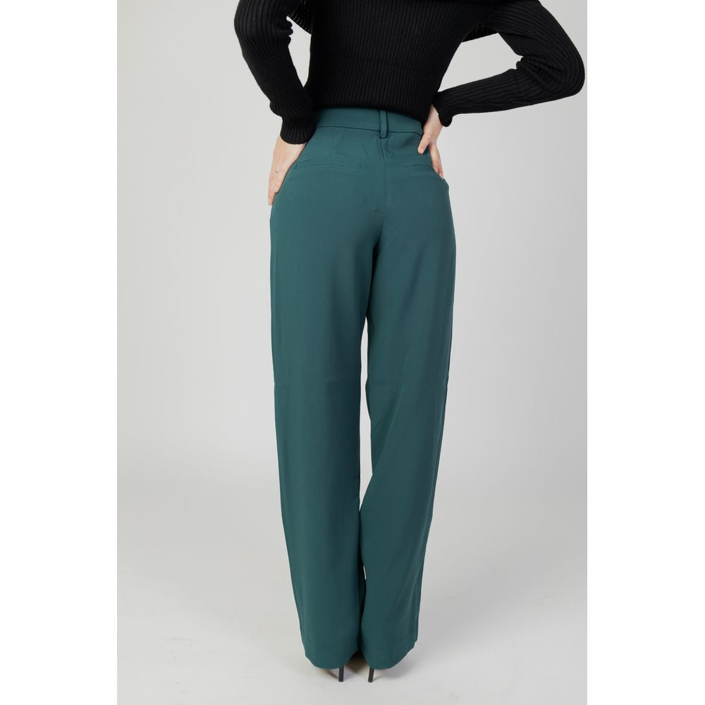 Vila Clothes Green Polyester Polyester Jeans & Pant