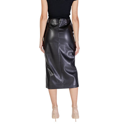 ICHI Black Polyester Skirt