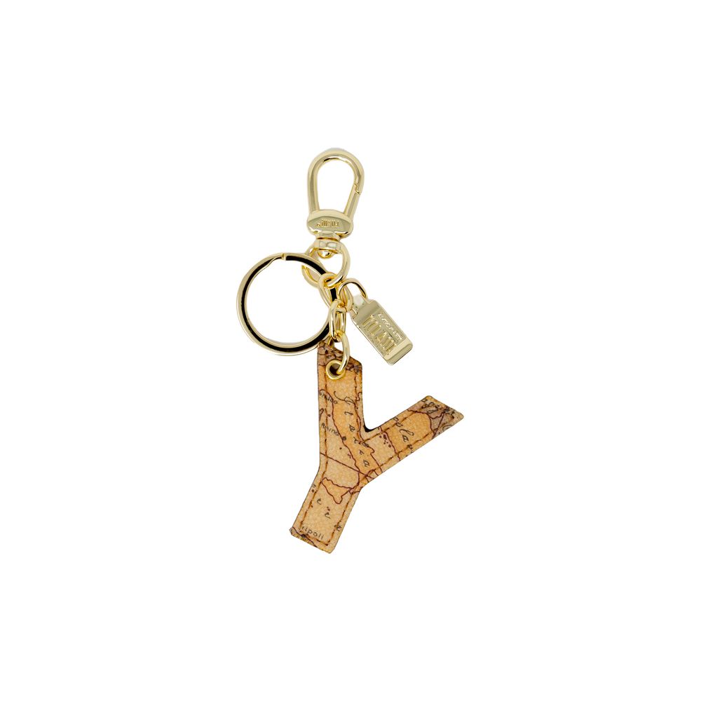 Alviero Martini Prima Classe Beige Synthetic Leather Keychain