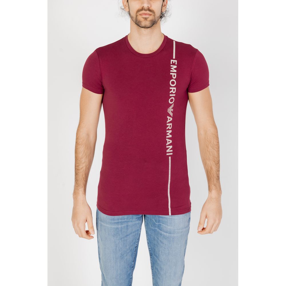 Emporio Armani Underwear T-Shirt in cotone bordeaux