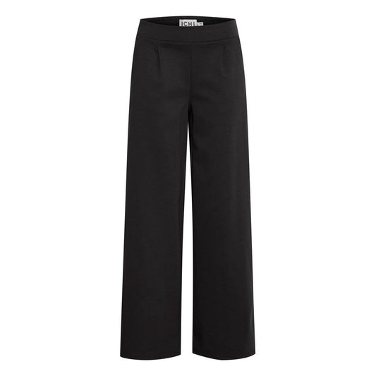 ICHI Black Polyethylene Polyethylene Jeans & Pant