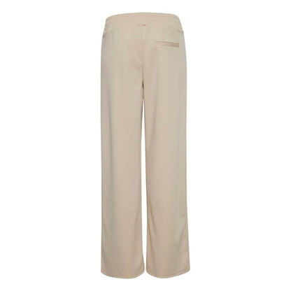 ICHI Beige Polyethylene Polyethylene Jeans & Pant