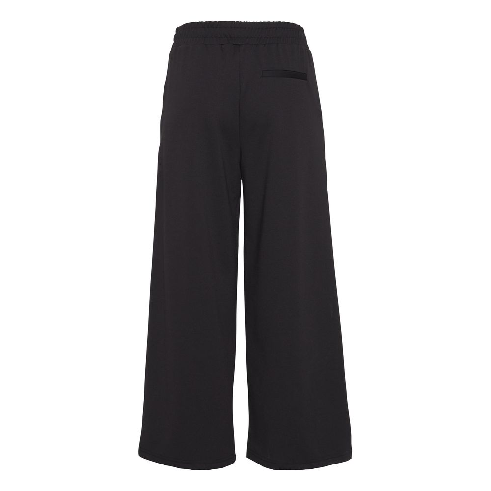 ICHI Black Polyester Polyester Jeans & Pant