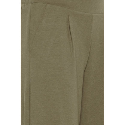 ICHI Green Polyester Polyester Jeans & Pant