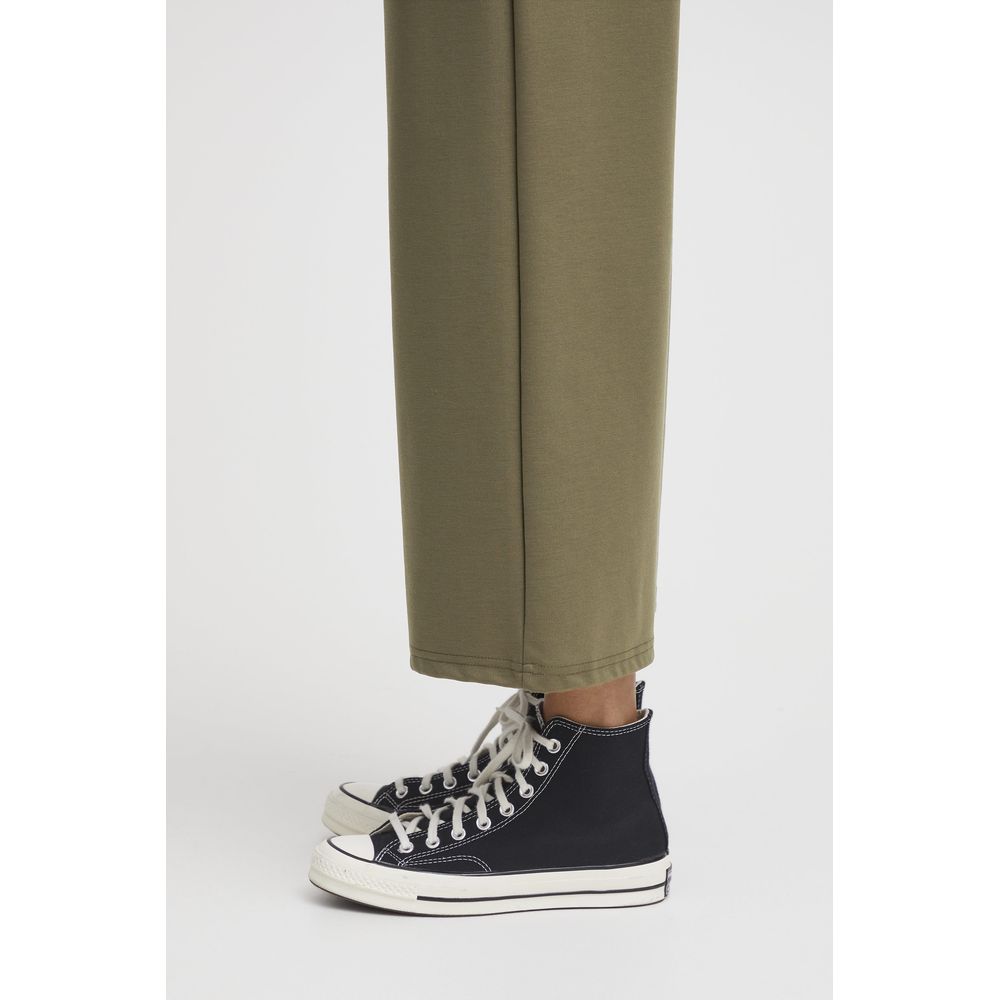 ICHI Green Polyester Polyester Jeans & Pant