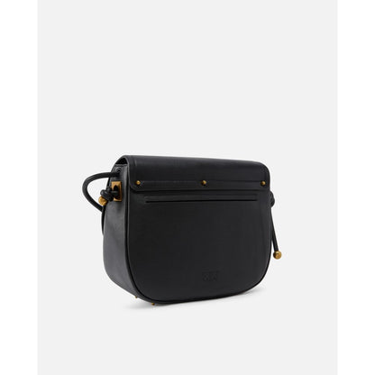 PINKO Black Leather Crossbody Bag