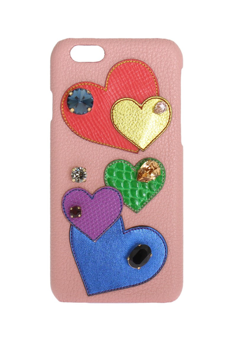 Custodia per iPhone con cristalli in pelle rosa Chic Dolce &amp; Gabbana