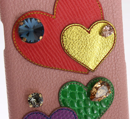 Custodia per iPhone con cristalli in pelle rosa Chic Dolce &amp; Gabbana