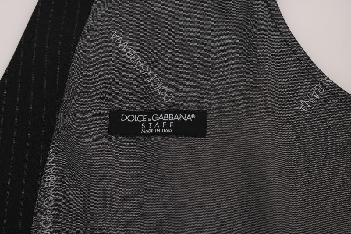 Dolce &amp; Gabbana Элегантный серый жилет в полоску