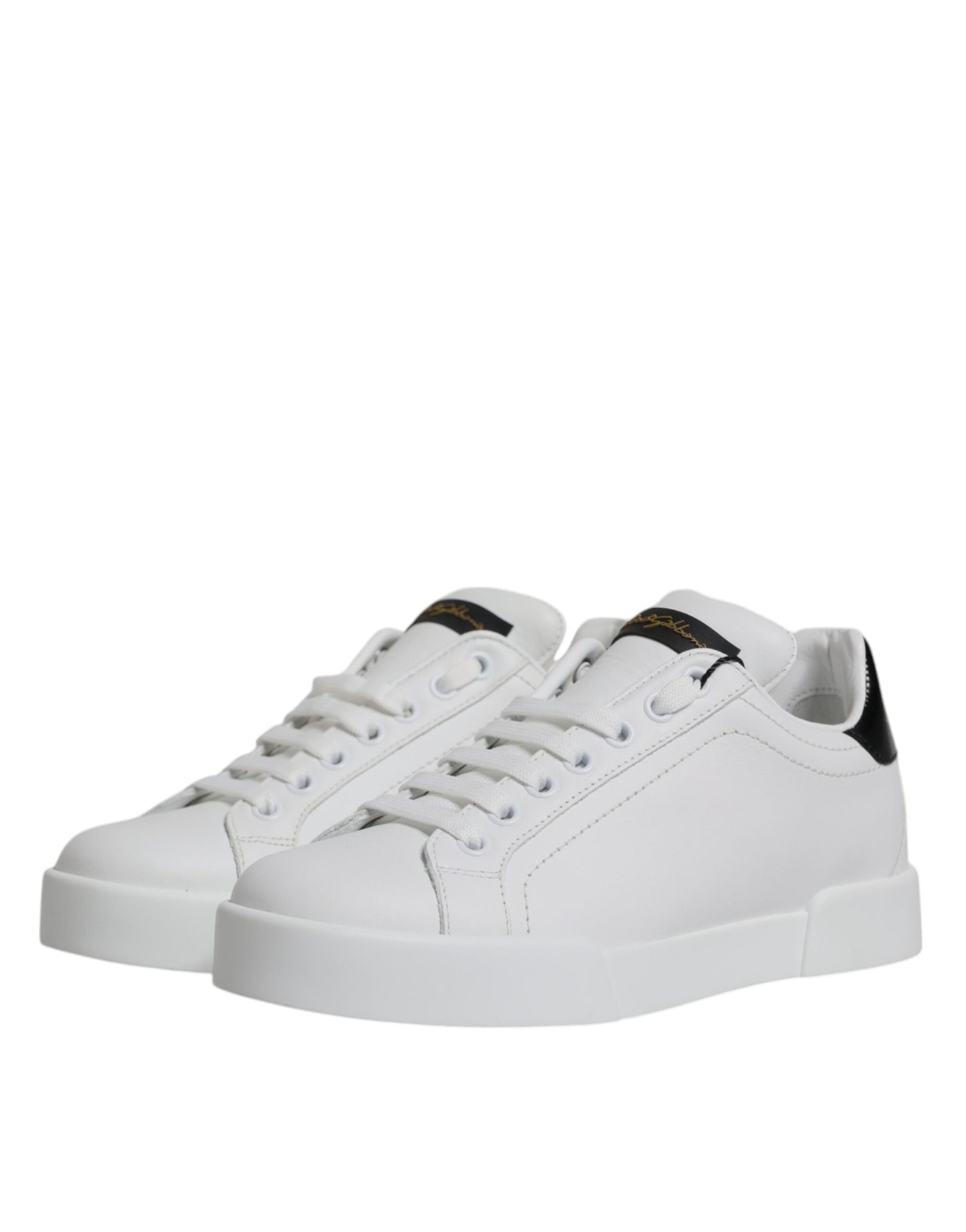 Dolce & Gabbana White Leather Classic Low Top Sneakers Shoes